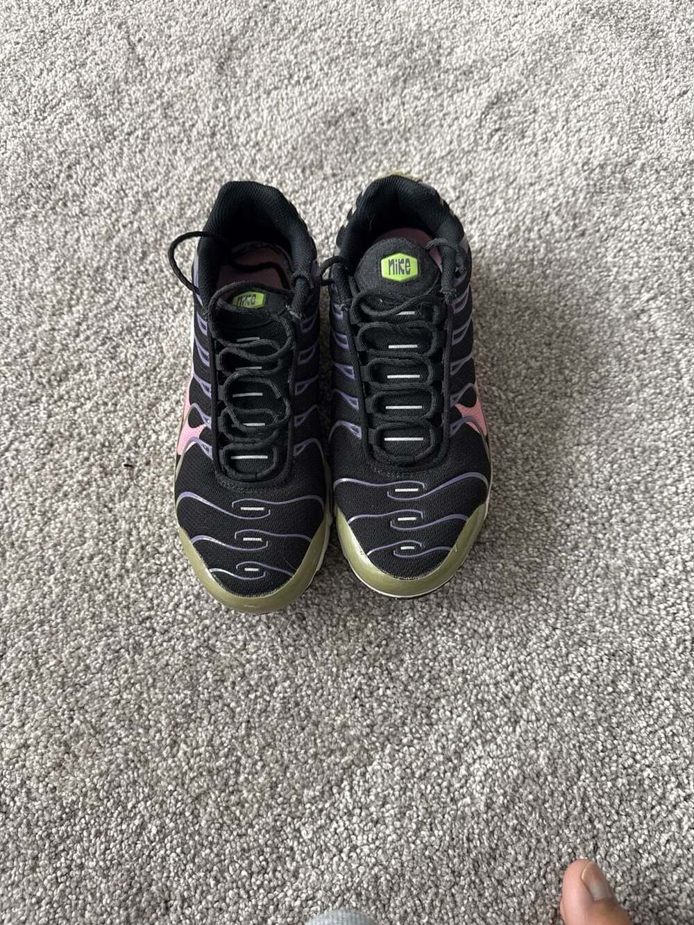 Nike Air Max TN Plus Black Purple GS Size 5Y/Womens 6.5